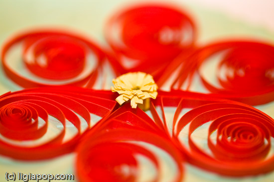 Card 40: Detail of red flower