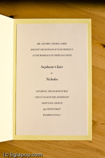 Wedding Invitation: Example Inserts